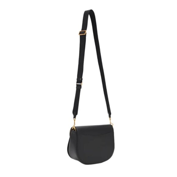 Kate Spade Katy Crossbody Black Leather Saddle Bag Medium Shoulder Bag - Picture 5 of 13